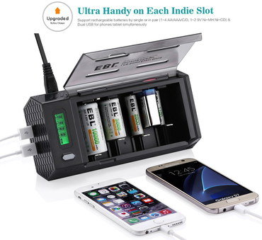 AAA, C, D Battery Charger With 4 Slots