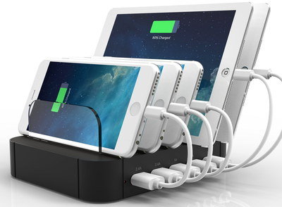 Non-Slipping USB Phone Charging Stand 5 Gadget USB Phone Charging Stand With Black Exterior