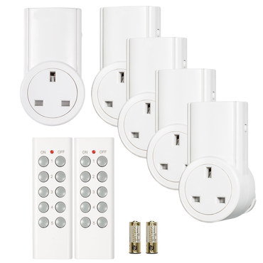 Wireless Remote Control Socket With 2 Gold Batteries