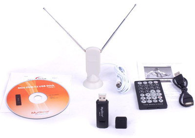 Small USB TV Tuner Stick With Black Remote