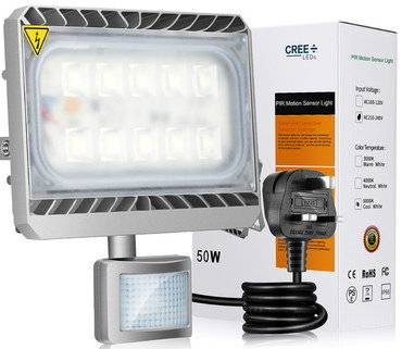 Security Flood Light With Black Cable