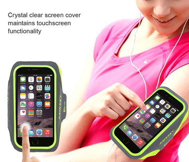 Mobile Phone Armband In Yellow And Green