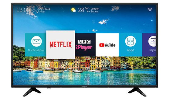 Large 50 Inch 4K TV With Black Border