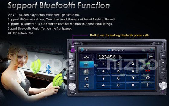 Buy HIZPO Now Double DIN Sat Nav Showing Touch Pad