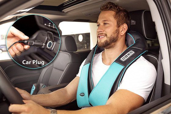 Shiatsu Car Neck Massager On Man's Back