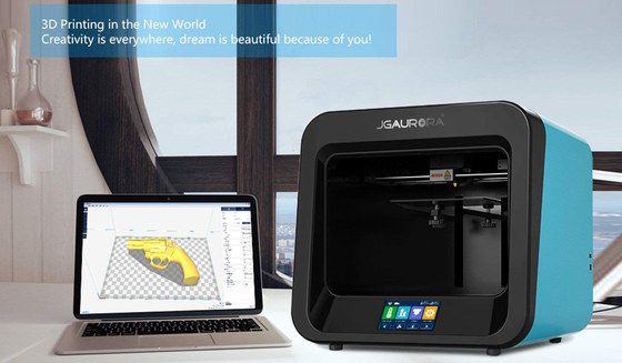 Blue 3D Printer With Front Display
