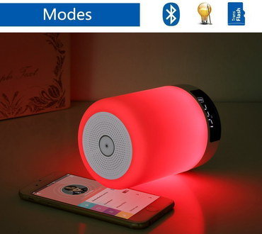 LED Bluetooth Speaker Night-Light With Red Glow