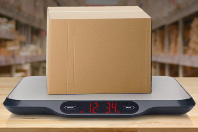 Scales For Parcels With Brown Container On Top