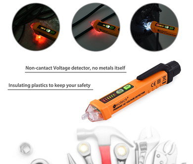 LED Light Non-Contact Voltage Tester Non Contact Voltage Tester In Orange PVC