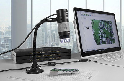 LED Halo Lit USB Pro Digital Microscope 2MP USB Pro Digital Microscope With Black Base