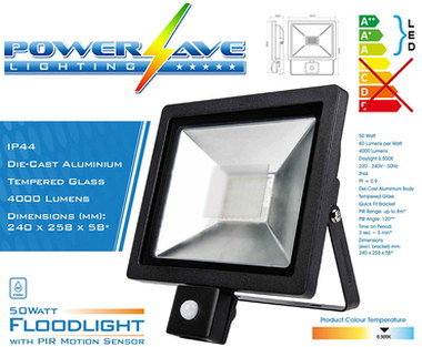 Floodlight PIR In Aluminium