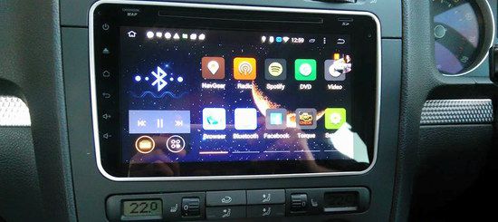 Black Double Din Sat-Nav In Car