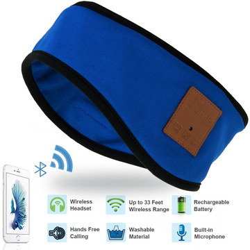 Washable Design Headphones To Sleep In Headphones To Sleep In Blue Textile