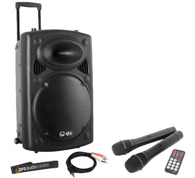 Compact PA System With Black Remote Control