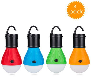 Bright LED Portable Camping Bulbs In Red And Blue