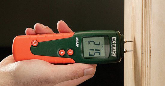 Testing The Species Damp Test Meter In Man's Hand