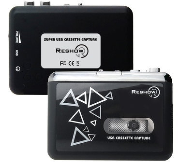 Batteries Or USB Cassette Tape To Mp3 2 in 1 Cassette Tape To Mp3 Converter In Black Case