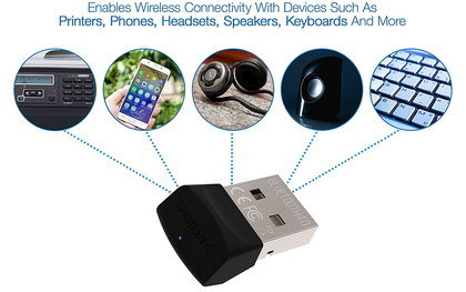 Small USB Bluetooth Receiver With Headset