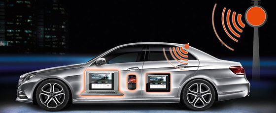 Silver Car With WiFi Logo