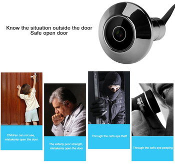 Anti-Snoop Integral Doorbell Peep Viewer Door Bell Peep Viewer With Black Cable