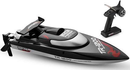 Radio Controlled Boat With Black Remote Device