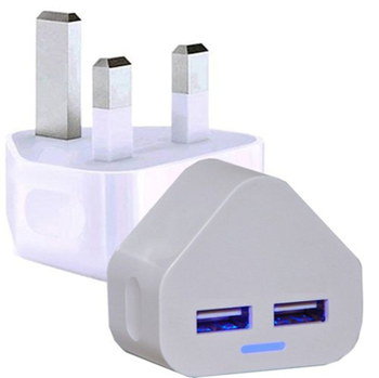 USB Wall Plug Fast Charger With White Cable