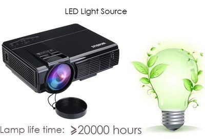 HDMI VGA Small Mobile Projector Small Mobile Projector In Black Exterior