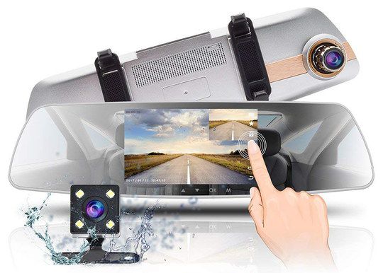 The Jansite Mirror Cam HD Mirror Cam WDR With Black Straps