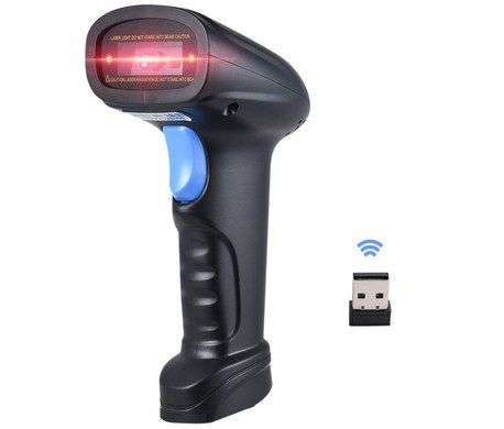 Aibecy Wireless Handheld Barcode Scanner 2D Handheld Barcode Scanner With Blue Trigger