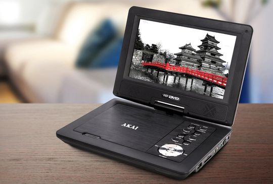 Black Mini DVD Player With Wide Screen