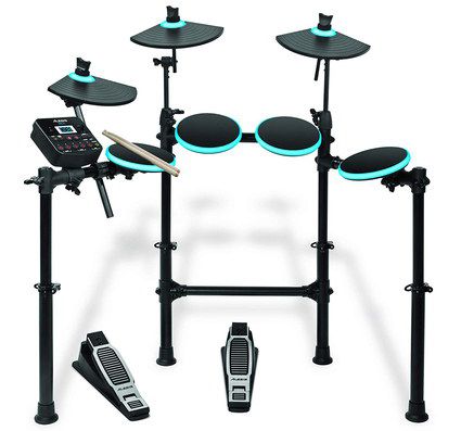 Black Electronic Drum Kit With Sticks