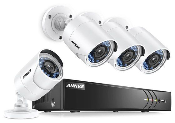 Get The ANNKE Cameras Now CCTV 4 White Finished Outdoor Cameras