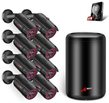 TMEZON IP CCTV System IP CCTV System With 8 Black Cams