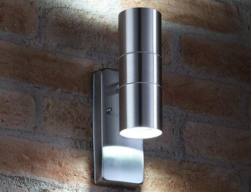 Auraglow Dusk Till Dawn Up Down Light Dusk Till Dawn Wall Light In Polished Finish