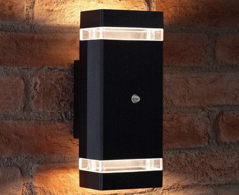 Auraglow Contemporary Outdoor Wall Light Dusk Till Dawn Contemporary Light With Black Exterior