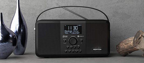 AZATOM DAB Clock Radio Bluetooth DAB Clock Radio Bluetooth With Black Exterior