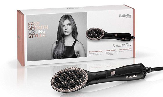 Hot Brush Hair Styler In Black With White Box