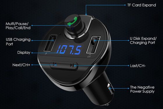 Criacr Wireless Bluetooth FM Transmitter Wireless FM Transmitter With TF Slot