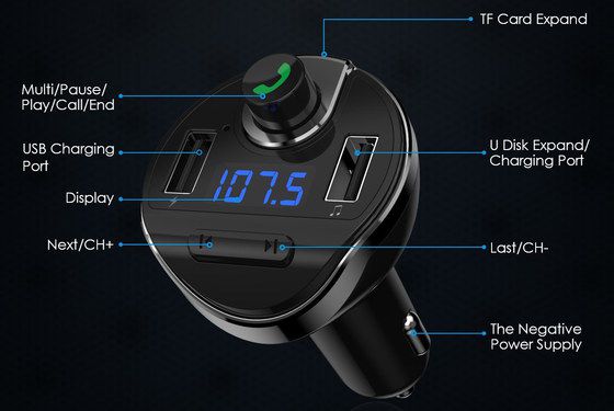 Wireless FM Transmitter With TF Slot