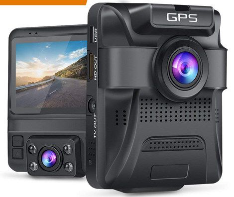 Dual Lens Dash Cam In All Black