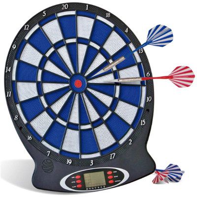 Get The EDB Board Now White And Blue Electronic Wall Dartboard
