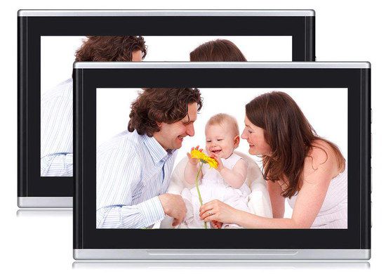 Get The EinCar DVD Players Now Two Car Headrest DVD Players With White And Black Frames