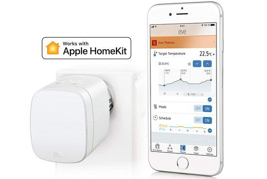 Thermostatic Radiator Valve With White Smartphone