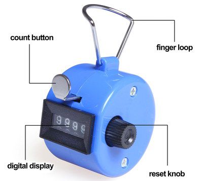 Ewinever Hand Held People Counter People Hand Clicker In Blue And Black