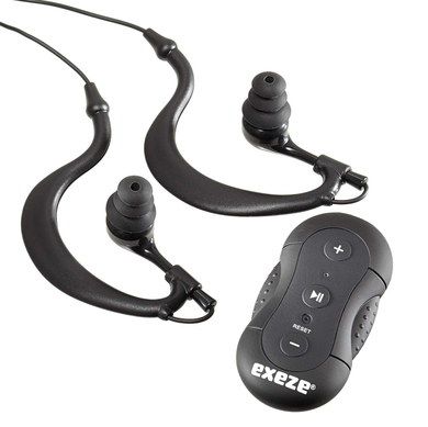 Exeze Earbuds Underwater Mp3 Player Waterproof Earbuds Mp3 Player With Black Cable