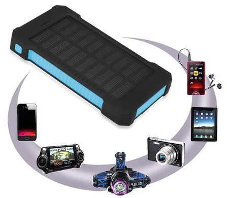 Solar Panel Phone Charger Power Bank With 5 Gadgets