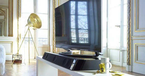 Get The Focal Soundbar Now Soundbar In Black On White Desk