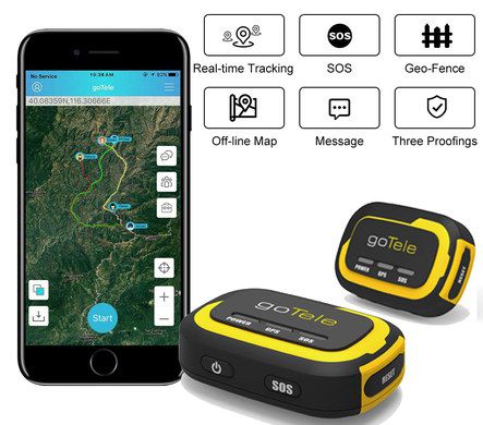 Handheld GPS In Yellow And Black Case