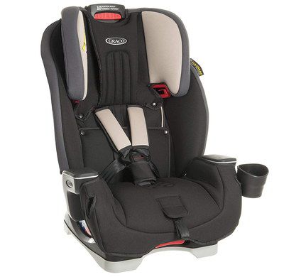 Rear Car Seat In Aluminium With Black Belts