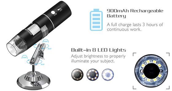 HeyStop WiFi Portable Microscope WiFi Portable Microscope With Bright LEDs